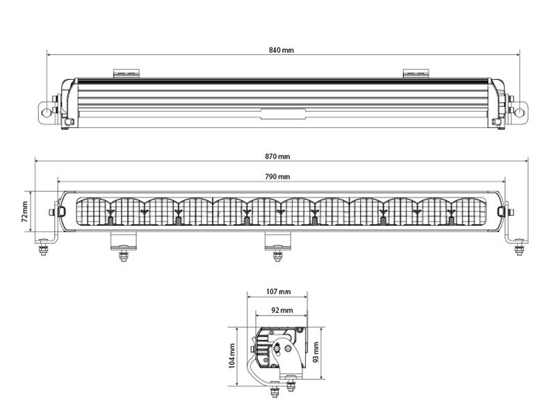 LED Tālās gaismas lukturis X-VISION GENESIS II 800 HYBRID BEAM