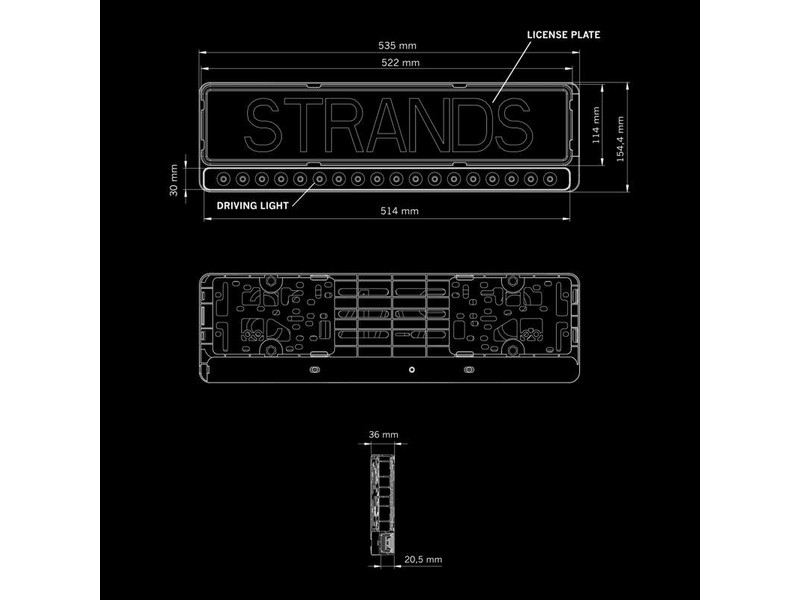NUUK E-LINE BLACK LED BAR 20″